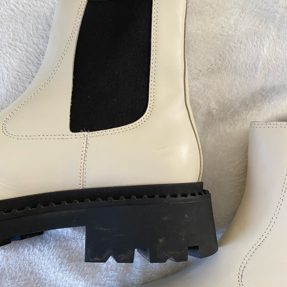 Ash Women's Genesis Fashion Boot, Tofu, 11 white 41 / 42 platform Chelsea boot - Picture 6 of 9